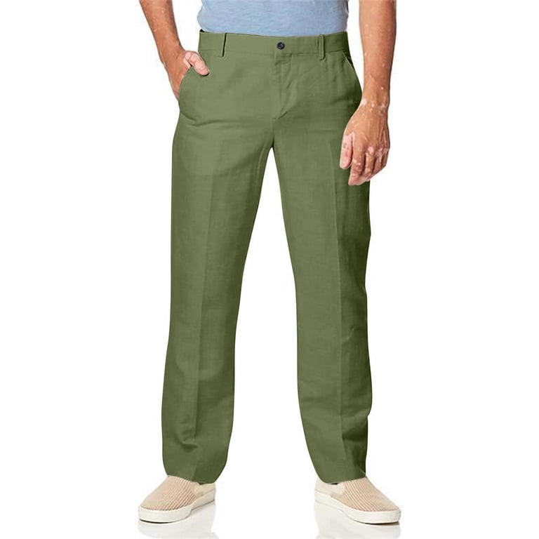 men's no iron dress pant green color classic fit Men's Slim-Fit Stretch Olive Green Dress Pants main image 0