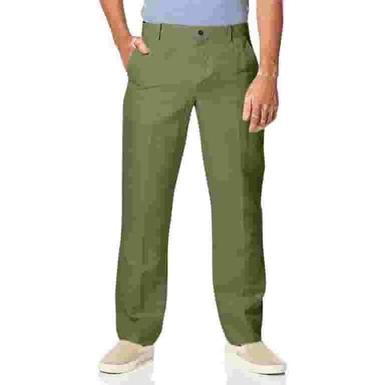 Frsasu Men Casual straight leg solid color Pants Classic Fit Stretch Pant Flat Front Wrinkle-Free dress Pants Army Green, Women's, Size: 2XL Frsasu Men Casual straight leg solid color Pants Classic Fit Stretch Pant Flat Front Wrinkle-Free dress Pants Army Green, Women's, Size: 2XL