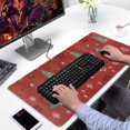 thumbnail image 2 of Long Mouse Pads for Desk,Red Christmas Tree Pattern Desk Mats on Top Of Desks, Desk Mouse Pad Extra Large with 3mm Non-Slip Base and Stitched Edge for Gaming,Office,Work,Home 31.5x15.7in, 2 of 5