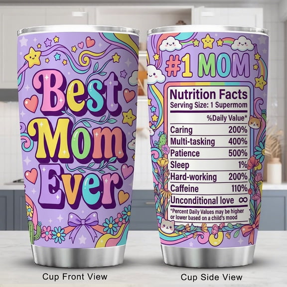 Best Mama Presents 20oz Stainless Steel Mug, Daughter Son Travel Coffee Mug