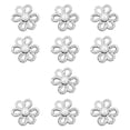 thumbnail image 2 of 10 botones de flores para vaqueros, hebillas para ajustar la cintura, accesorios compactos para mujer Plata, 2 of 9
