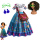 thumbnail image 5 of Disfraz de Disney Mirabel Isabela para niñas, vestido de princesa, traje de Cosplay, Encanto, Carnaval, fiesta de cumpleaños, corona, ropa, bolso, Encanto, 5 of 5