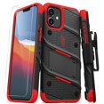 thumbnail image 1 of . Funda ZIZO Bolt para iPhone 12 MINI Negro Rojo con clip y mica de pantalla, 1 of 8