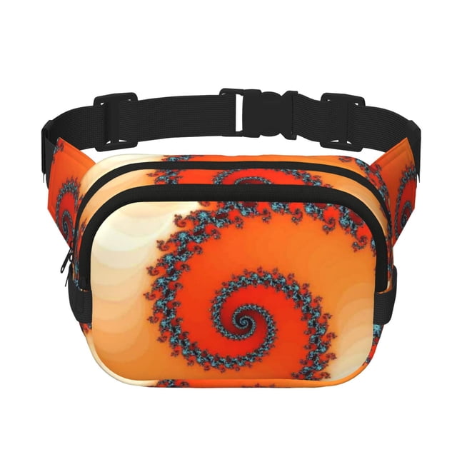 Fotbe Orange Rotating Cangurera Cuadrada con Estampado de Doble Capa, Bolsa de Cintura Ajustable Mini para Hombres y Mujeres