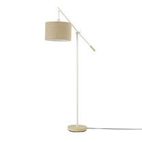 Globe Electric Serena 66" Matte White Dimmable Floor Lamp with Jute Shade, 91004429