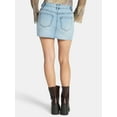 thumbnail image 3 of Madden NYC Women's Denim Pocket Mini Skirt, Sizes XXS-XXL, 3 of 5