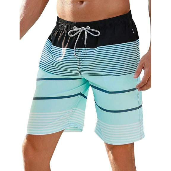 Mens Swim Trunks 9" Quick Dry Stretch Swim Shorts Mesh Lining Bathing Suits Swimwear Beach Shorts with Pockets