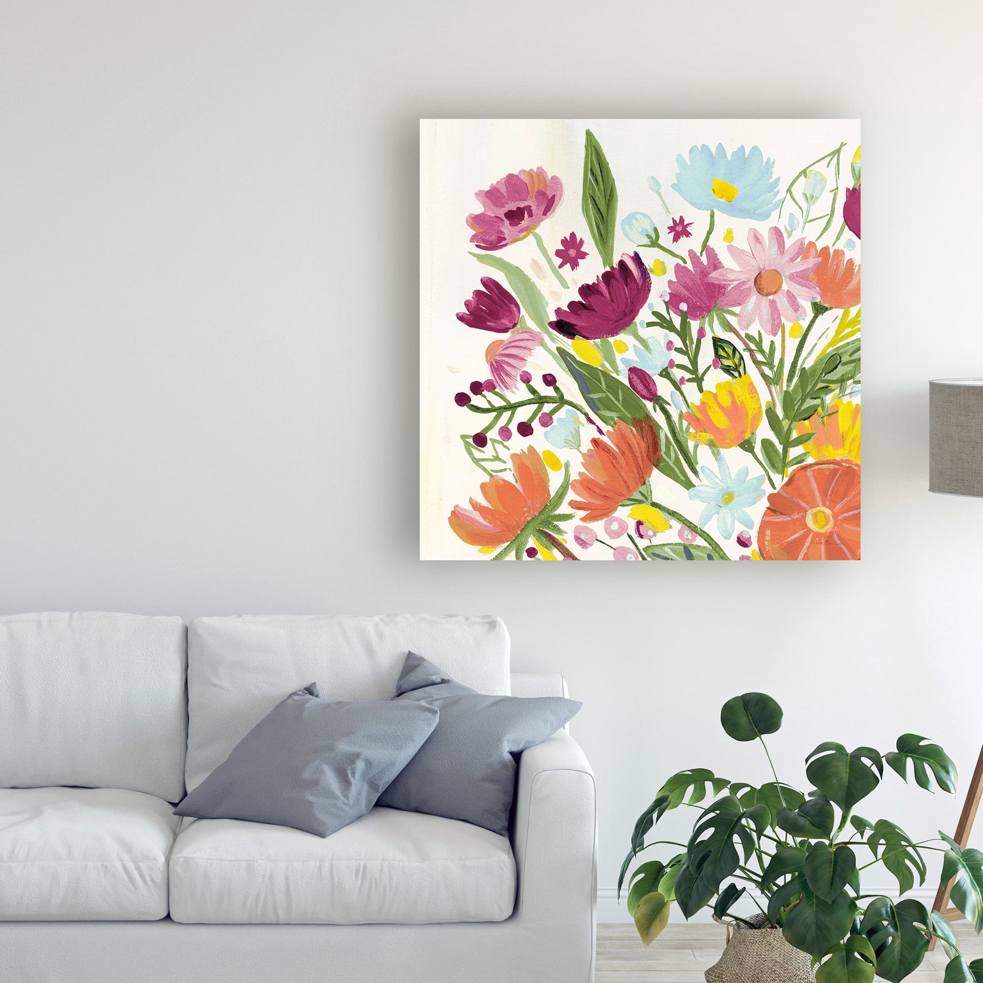 Trademark Fine Art 'Vintage Floral I Pale' Canvas Art by Farida Zaman