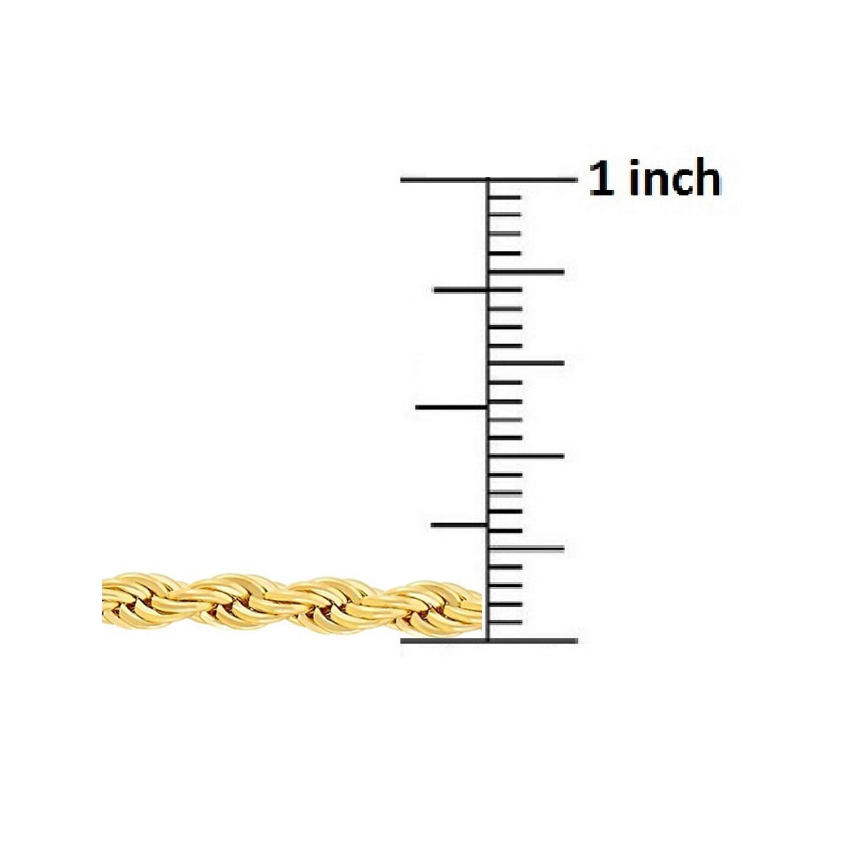 14K Yellow Gold 3mm Rope Chain, 16" - image 4 of 6