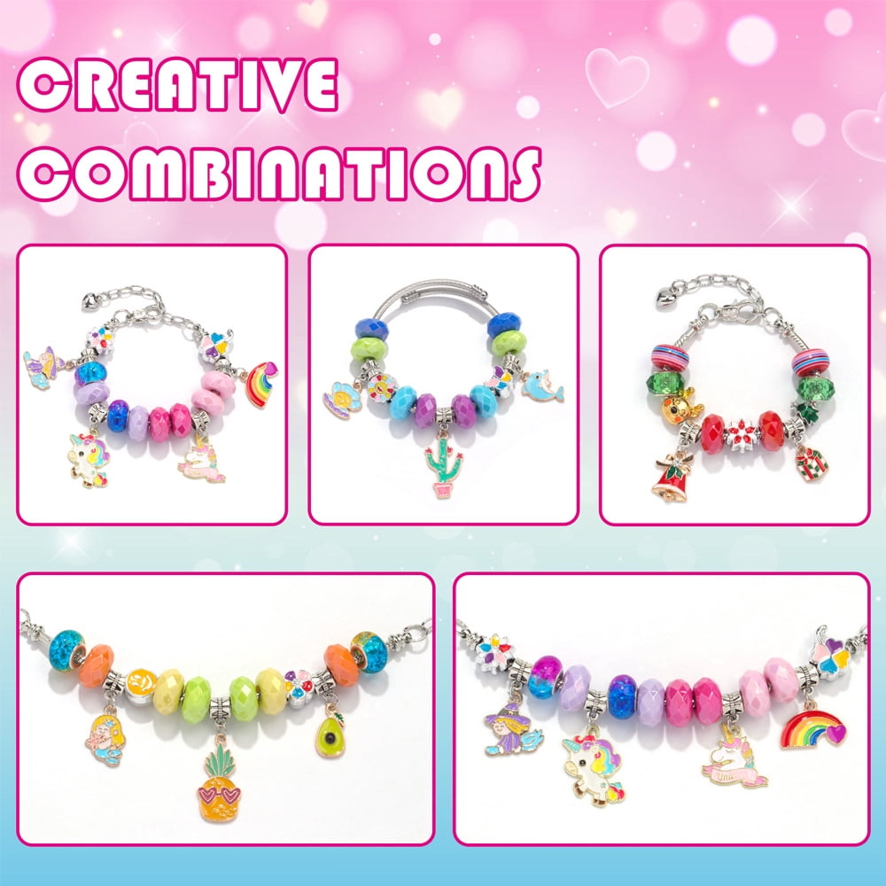 Advent Calendar Charm Bracelet Making Kit for Kids Girl Christmas Countdown Calendars Gift
