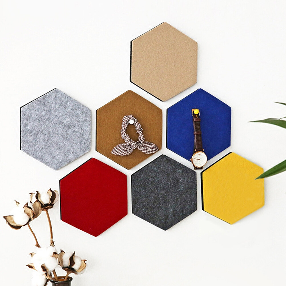 FOMIYES 10pcs Felt Cork Board Tiles Wall Decor Assorted Color for Home Decor