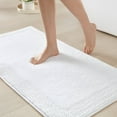 thumbnail image 3 of 100% Cotton Tufted 3000 GSM Reversible Bath Rug 20x30" White Ultra Plush Dense Machine Washable Bathroom Rug, 3 of 11