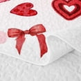 thumbnail image 5 of Homewish Cartoon Heart Bowknot Twin Quilt Set,Red White Pink Twin Coverlet Set,2 Pieces, 5 of 7