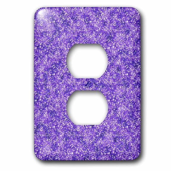 3dRose, Purple Glitter, 2 plug outlet cover