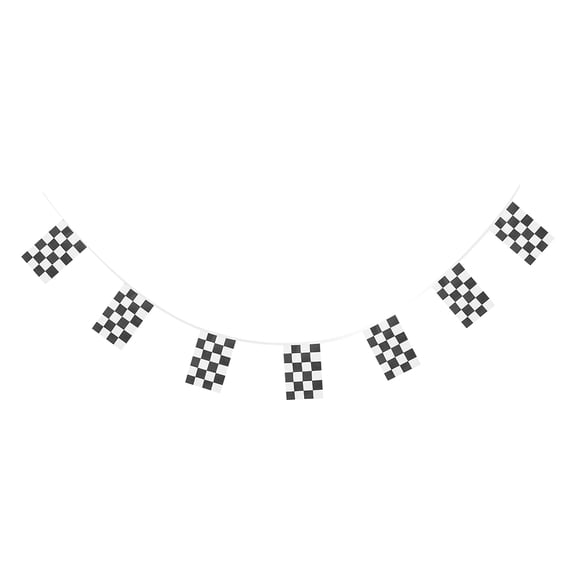 PENIKOKO Race Car Flag Banner Set, Multi-Color Polyester Decorative Banner for Birthday Party and Events