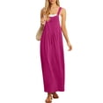 thumbnail image 4 of Jumper Dress Overalls for Women Loose Version Baggy Style Length Adjustable Straps Wide Hemline Hot Pink L, 4 of 6
