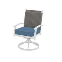 2-Pack Hampton Bay Jasper Ridge Galvanized Steel Swivel Dining Chair