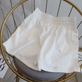 thumbnail image 4 of Qarigey Pantalones cortos de mujer Color sólido Reemplazo Adelgazante Casual Elegante Cintura alta Verano Chicas Señoras Pantalones Prendas para la parte inferior del cuerpo Blanco METRO, 4 of 6