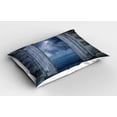 thumbnail image 2 of Ambesonne Ocean Pillow Sham 2 Pack, Thunder Bolt at Night, 30"x20", Blue Grey, 2 of 3