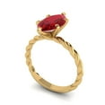 thumbnail image 2 of 2 ctw Solitaire Anniversary Ring for Women | Marquise Cut Simulated Ruby | Hyperallergenic Solid 18K Yellow Gold, 2 of 5