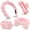 Pink, variant on Spa Headband Wristband Set with Hair Clips – Puffy Makeup Headband for Women, Face Washing, Facial Mask, Shower Accessories, Gifts for Teen Girls