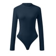 thumbnail image 3 of Bodysuits for Women Casual Summer Sexy Knitted Underwear Crew Neck Long Sleeve Leggings Slim One Piece Tops Bodysuits Basic Top Bodysuit Jumpsuit, 3 of 5
