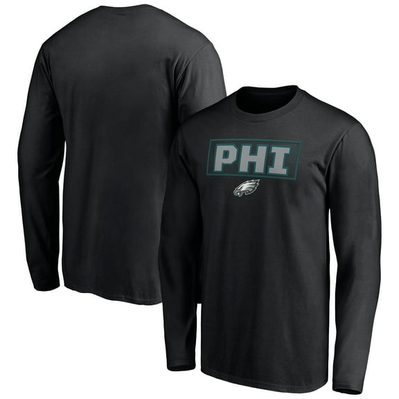 Men's Black Philadelphia Eagles Squad Throwbacks Long Sleeve T-Shirt