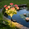 thumbnail image 4 of Luces Decorativas Solares De Plástico Luces solares de flores de 7 cabezas, impermeables, LED, artificiales, para decoración de jardín con estaca, para caminos, patios y jardines (rosa, 1 pieza) Rkxzt, 4 of 8