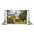 thumbnail image 3 of ABPHOTO 7x5ft Photography Backdrop Nature Landscape Wood House Green Trees Grass Lawn Lighthouse Blue Sky White Cloud Travel Photo Background Backdrops, 3 of 4