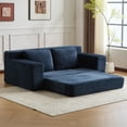 thumbnail image 2 of Jopath Floor Sofa Loveseat Sofa, Comfortable Deep Seat Sofa Bed, Modern Small Corduroy Couch Reversible Cushion With Pillows For Living Room Bedroom,Dark-Blue, 2 of 10