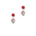 thumbnail image 2 of Delight Jewelry Silvertone Pink Softball with Stitching Spinner Red Crystal Clip on Earrings, 2 of 5