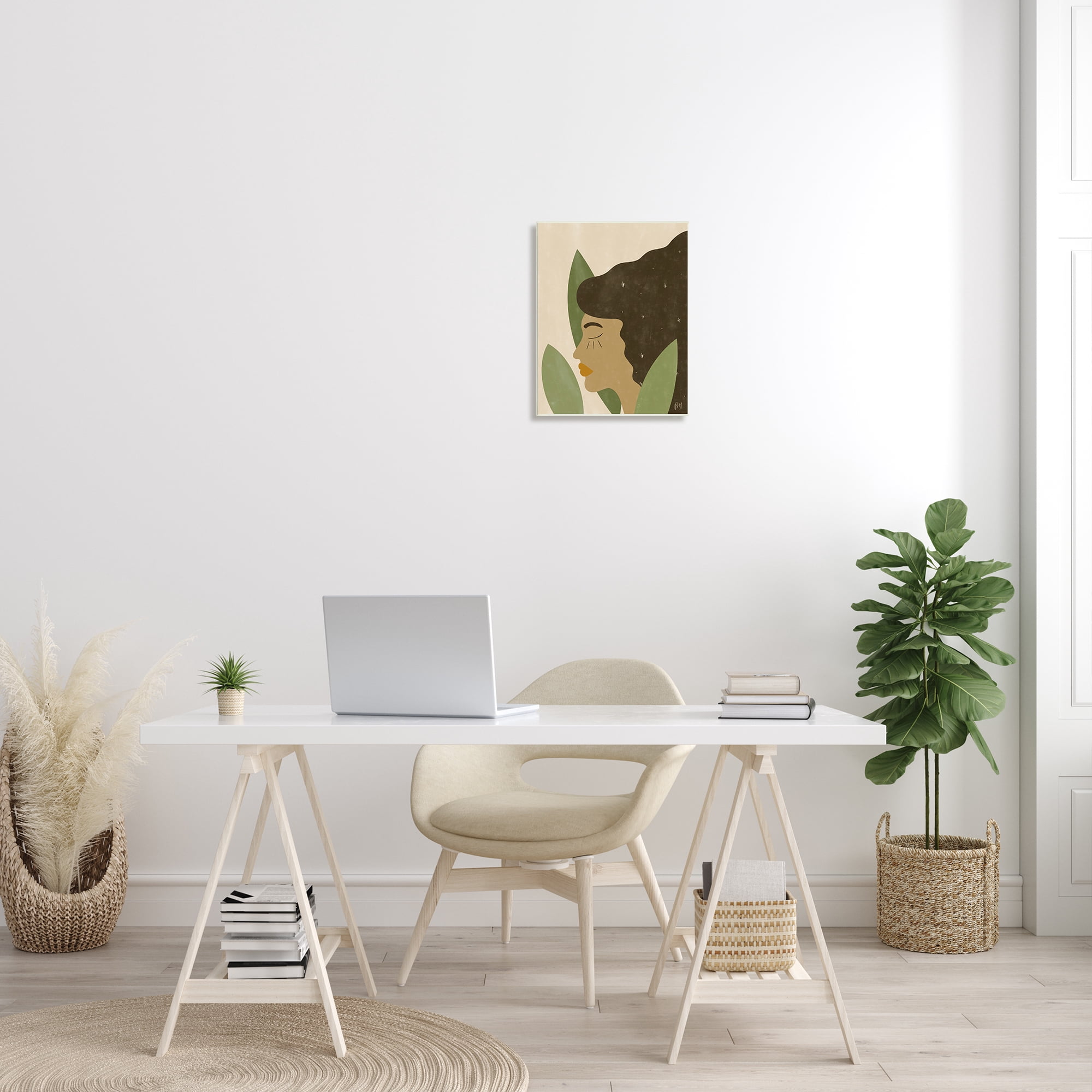 Stupell Indtries Female in Tall Grass Abstract Hair Portrait ,13 x 19,Design by Birch&Ink
