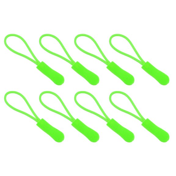 50Pcs Zipper Pulls Replacement, Zipper Pull Cord Extender, Fix Tab Tag Extender for Luggage Backpack Jacket Handbags, 63.3mm Fluorescent Green
