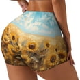 thumbnail image 2 of Kdxio Sunflower Field Bliss Print Workout Shorts for Women Seamless Soft Smooth Gym Yoga Scrunch Active Shorts, 2 of 5