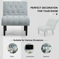 thumbnail image 5 of Gymax Set of 2 Armless Accent Chair Upholstered Tufted Lounge Chair Light Grey, 5 of 10