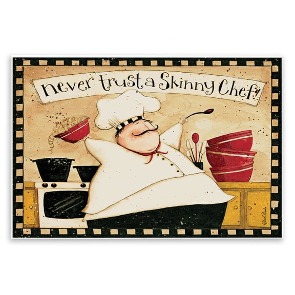 Stupell Industries Cottage Never Trust a Skinny Chef Wall Plaque Art, 15 x 10, by Dan DiPaolo
