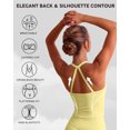 thumbnail image 7 of IBTOM CASTLE Tank Top Built in Bra for Women - Sports Yoga Workout Tops Crop Halter Neck Womens Padded Sport Back Bras Cami Yellow, 7 of 7