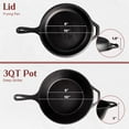 thumbnail image 5 of JOGGEIL Cast Iron Skillet with Lid,2-in-1 Multi Cooker,Deep Pot + Frying Pan,3-Qt Dutch Oven,Pre-Seasoned Oven Cookware,Works for Bread, Indoor/Outdoor, Grill, Stovetop and Induction, 5 of 6