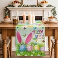 thumbnail image 2 of Table Runner 48 Inches Long for Kitchen Dining, Easter Dresser Scarf Farmhouse, Dining Table Decorations for Wedding/Parties, Spring Easter Eggs Bunny Butterflies Green 13 x 48 In, 2 of 8