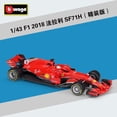 thumbnail image 1 of Bburago-coche de carreras de juguete, vehículo estático fundido a presión, modelo coleccionable, 1:43, 2020, SF1000, 2019SF90, 2018, SF71H, #5, #7, #16, F1 Fivean unisex, 1 of 2