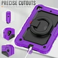 thumbnail image 6 of Dteck iPad mini 5 Case / iPad mini 6 Case with Built in Screen Protector, Child Proof Heavy Duty Shockproof Kids Case with Rotating Stand Handle Pencil Holder for iPad mini 5/4 7.9", Purple, 6 of 7