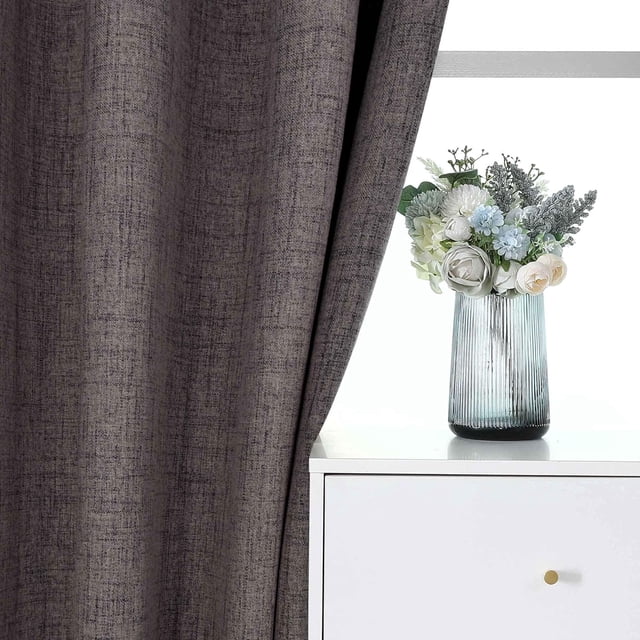Cortinas opacas Extra largas de lino de imitación, 350cm de altura, hechas a medida, para dormitorio, sala de estar, ventana, techo alto, 100%