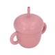 thumbnail image 2 of Vaso con pajita para bebé, diseño de hongo, de silicona de grado alimenticio, mango antideslizante, vaso de silicona antisalpicaduras con pajita, color rojo vino, 2 of 14