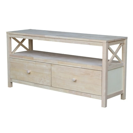 Unfinished Wood Tv Stand - Hampton Unfinished Entertainment/TV Stand with X Sides for TVs up to 60