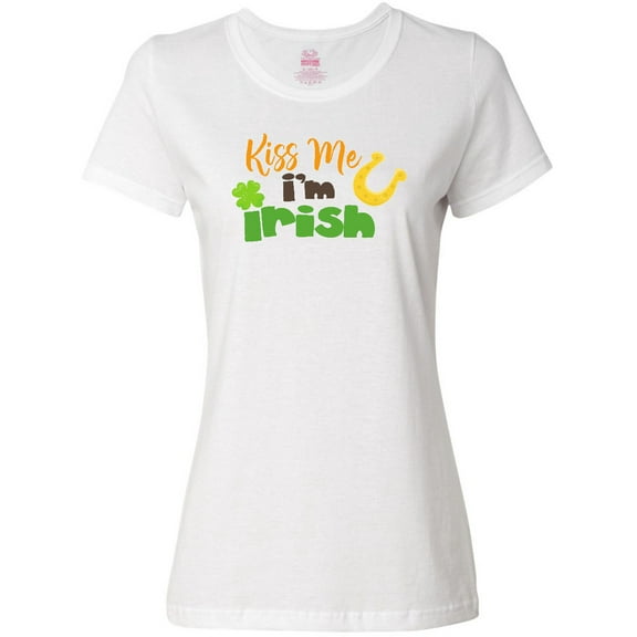 Inktastic Saint Patrick's Day, Kiss Me I'm Irish, Clovers Women's T-Shirt