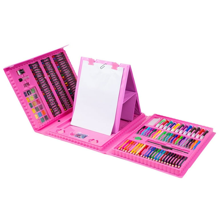 Art Supplies 208 Pieces, Girls Boys Teen Artist Drawing Art Kit, Arts and  Crafts Gift, Art Set Box with Reversible Tri-Fold Easel, A4 Paper, Coloring  Book, Oil Pastels, Crayons, Colored Pencils, Pink 