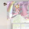 thumbnail image 5 of Tie Up Valances for Windows, Bears Adjustable Valance Curtains Window Treatment for Living Room/Bedroom Windows, Cute Rainbow Clouds Moon Pink Purple Rod Pocket Kitchen Curtains & Drapes 60x18 Inch, 5 of 9
