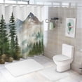 thumbnail image 7 of Creowell Mountain Trees Stream Pretty Shower Curtain Bathroom Decor 100% Polyester Fiber Bathroom Shower Curtain Set with Hooks 69x72, 7 of 7
