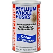 Yerba Prima Psyllium Whole Husks, Colon Cleanser 12 oz (Pack of 6)