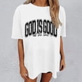 thumbnail image 2 of Arlun Christian T Shirts for Women God Is Good All the Time Letter Print Shirt Oversized Jesus Religious Faith Inspirational Short Sleeve Tees Bible Verse Crewneck Loose Casual Tops White XL, 2 of 4